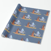 Mary and joseph kerstwrapping cadeaupapier (Uitgerold)