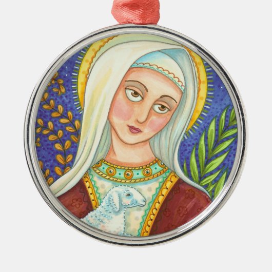 Mary and Lamb CHRISTMAS ORNAMENT (Voorkant)