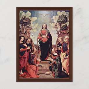 Mary and Saints: St. Catherine St. Margaret St. Jo Briefkaart