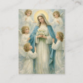 Mary Angels Catholic Funeral Memorial Holy Card - Visitekaartje (Voorkant)