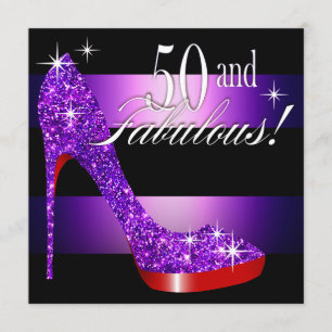 Mary Ann 50 & Fabulous Glitz Bling Stiletto Stripe Kaart