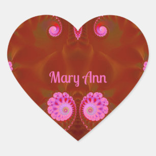 MARY ANN COOL! ~ ROZE SPIN ~ Helder ontwerp ~ Hart Sticker