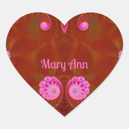MARY ANN COOL! ~ ROZE SPIN ~ Helder ontwerp ~ Hart Sticker (Voorkant)