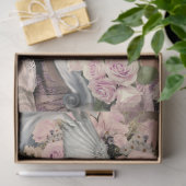 Mary Antoinette Head Portretvogel en Floral Art Tissuepapier (Geschenk)