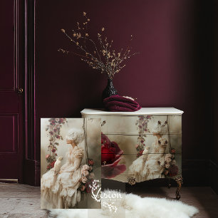 Mary Antoinette Portret Vogel & Roos Bloemen Tissuepapier