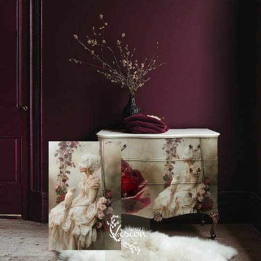 Mary Antoinette Portret Vogel & Roos Bloemen Tissuepapier