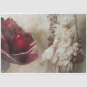 Mary Antoinette Romance Portret Vogel & Bloemen Tissuepapier (Voorkant)