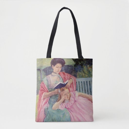 Mary Auguste die haar dochter leest, Cassatt Tote Bag (Voorkant)