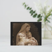 Mary Baby Jesus en Lamb Briefkaart (Staand voorkant)
