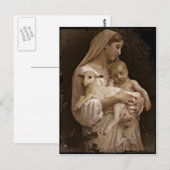 Mary Baby Jesus en Lamb Briefkaart (Voorkant / Achterkant)