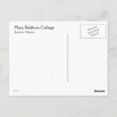 Mary Baldwin College Staunton VA Virginia Briefkaa Briefkaart (Achterkant)
