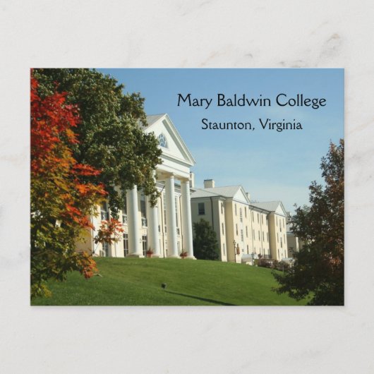 Mary Baldwin College Staunton VA Virginia Briefkaa Briefkaart (Voorkant)