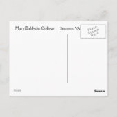 Mary Baldwin College Staunton VA Virginia Briefkaa Briefkaart (Achterkant)