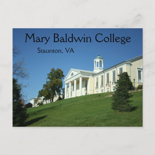 Mary Baldwin College Staunton VA Virginia Briefkaa Briefkaart (Voorkant)