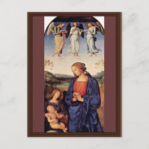Mary bewondert het kind met de Archangel Gabriel Briefkaart