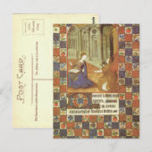 Mary bezoekt haar neef Elizabeth, middeleeuws Briefkaart (Voorkant / Achterkant)
