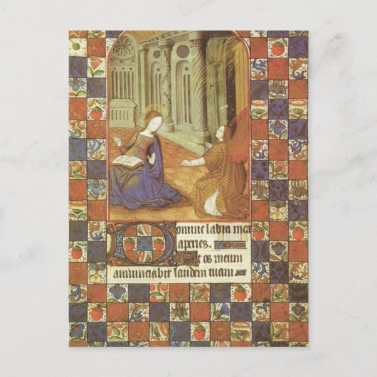 Mary bezoekt haar neef Elizabeth, middeleeuws Briefkaart (Voorkant)