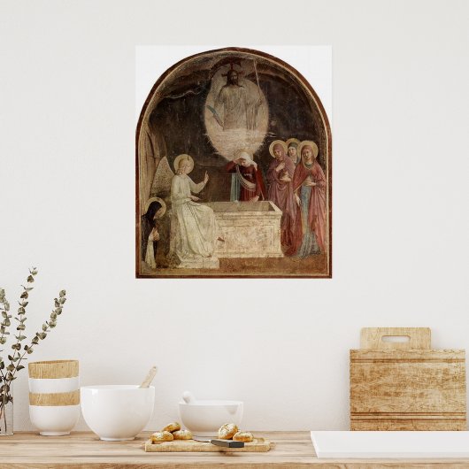 Mary bij de Empty Tomb door Fra Angelico Poster (Keuken)