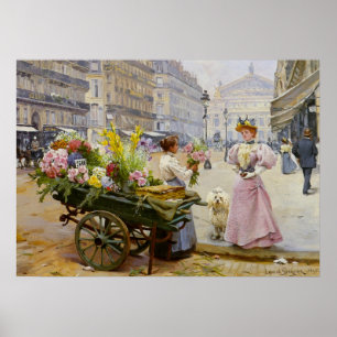 Mary bij de Flower Merchant Poster
