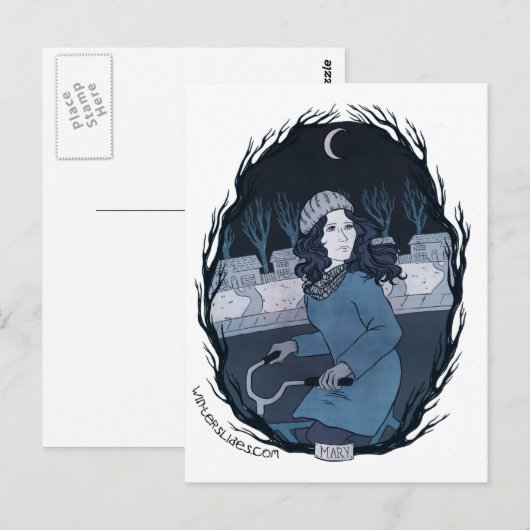 "Mary" Briefkaart - Winterdia's (Voorkant / Achterkant)
