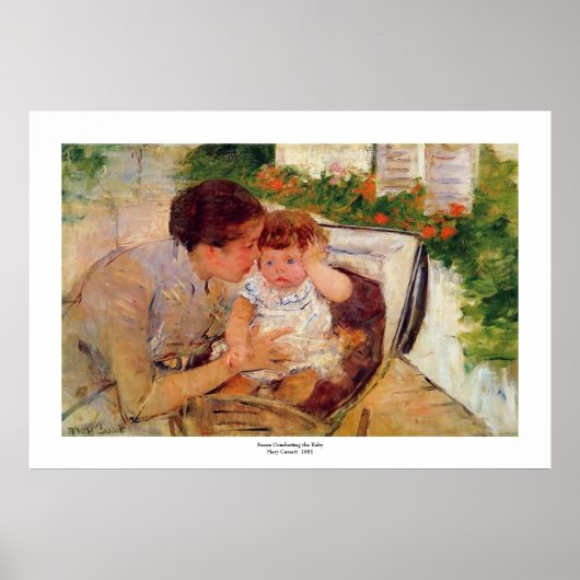 Mary Cassatt.1881.Susan Comforting the Baby print (Voorkant)