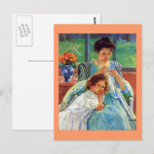 Mary Cassatt art: Jonge moeder, Cassatt schilderij Briefkaart (Voorkant / Achterkant)