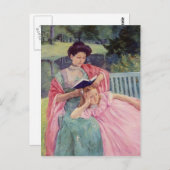 Mary Cassatt-Auguste die haar dochter leest Briefkaart (Voorkant / Achterkant)