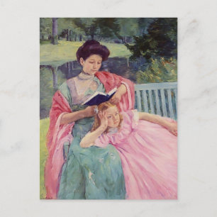 Mary Cassatt-Auguste die haar dochter leest Briefkaart