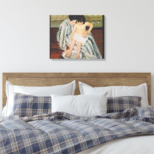 Mary Cassatt Child's Bath Painting Canvas Afdruk (Insitu (Slaapkamer))