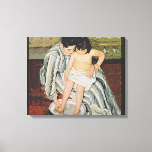 Mary Cassatt Child's Bath Painting Canvas Afdruk (Voorkant)