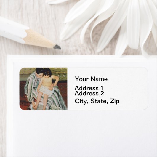 Mary Cassatt Child's Bath Painting Etiket (Insitu)