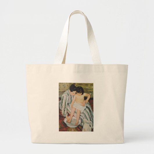 Mary Cassatt Child's Bath Painting Grote Tote Bag (Voorkant)