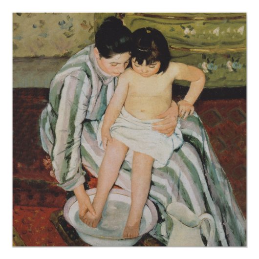 Mary Cassatt Child's Bath Painting Poster (Voorkant)