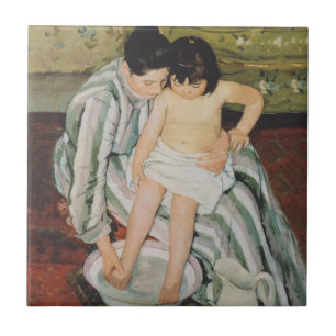 Mary Cassatt Child's Bath Painting Tegeltje