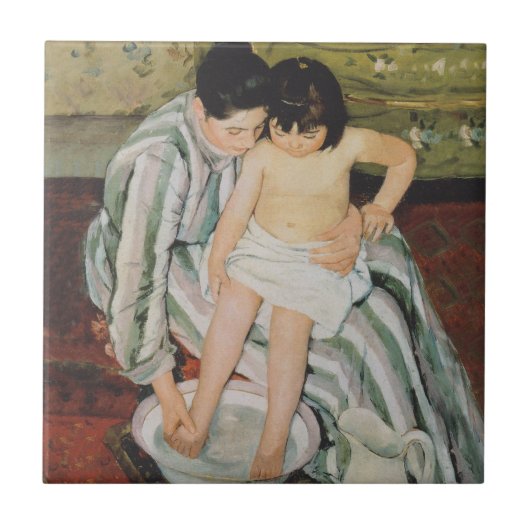 Mary Cassatt Child's Bath Painting Tegeltje (Voorkant)