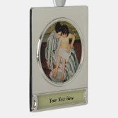 Mary Cassatt Child's Bath Painting Verzilverd Banner Ornament (Rechts)