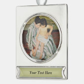 Mary Cassatt Child's Bath Painting Verzilverd Banner Ornament (Links)