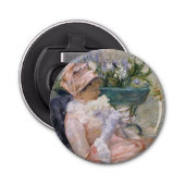 Mary Cassatt - De beker van Tea Button Flesopener (Voorkant)