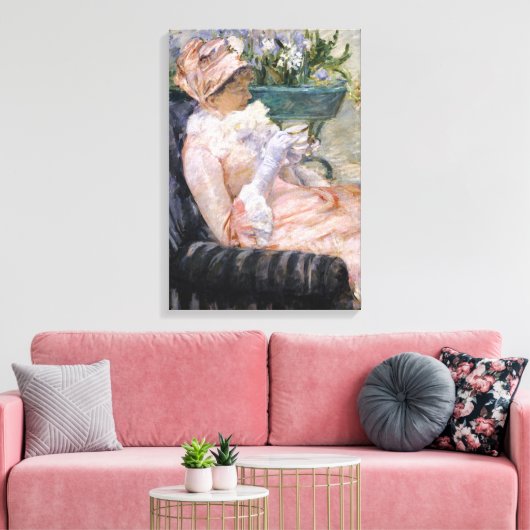 Mary Cassatt - De beker van Tea Canvas Afdruk (Insitu (Woonkamer))