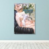 Mary Cassatt - De beker van Tea Canvas Afdruk (Insitu (Houten vloer))