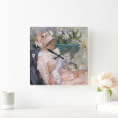 Mary Cassatt - De beker van Tea Vierkante Klok (Huis)