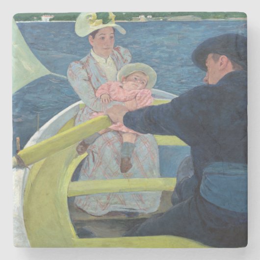 Mary Cassatt - De bootpartij Stenen Onderzetter (Voorkant)