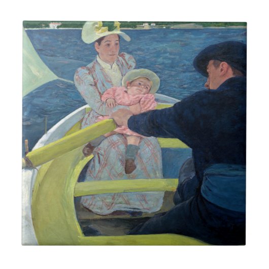 Mary Cassatt - De bootpartij Tegeltje (Voorkant)