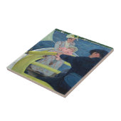 Mary Cassatt - De bootpartij Tegeltje (Zijkant)
