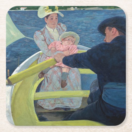 Mary Cassatt - De bootreis Kartonnen Onderzetters (Voorkant)