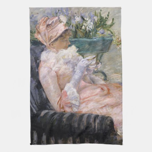 Mary Cassatt - De kop thee Theedoek (Verticaal)