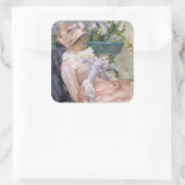 Mary Cassatt - De kop thee Vierkante Sticker (Tas)