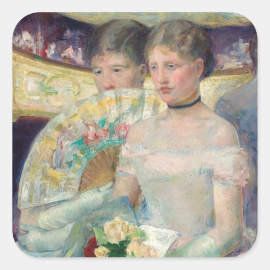 Mary Cassatt - De Loge Vierkante Sticker (Voorkant)
