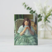 Mary Cassatt-Françoise in Green, Sewing Briefkaart (Staand voorkant)