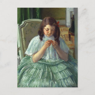 Mary Cassatt-Françoise in Green, Sewing Briefkaart